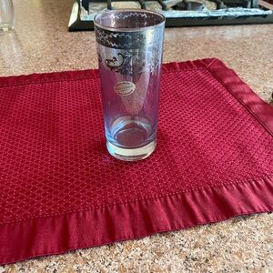 Clear Glass Tumbler with Decorative Silver Band - Silver Accent x 1